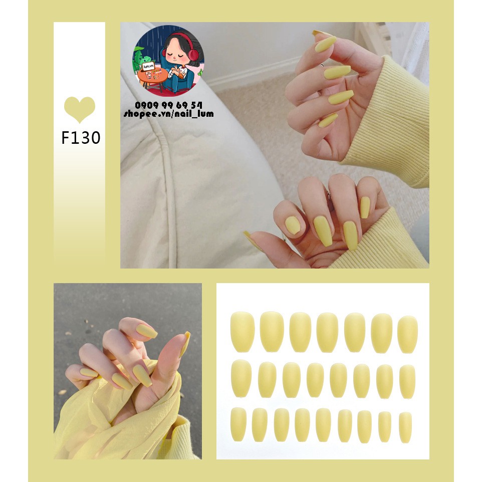 Móng Giả - Nail Dài Đơn Màu [Sẵn Keo - Đóng Hộp 24 Mẫu Đủ Size]