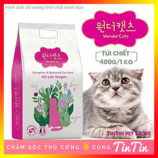 Thức Ăn Cho Mèo Hạt Wonder Cats - Túi Zip Bạc 1kg #Tintin Pet Store