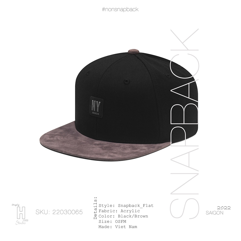 Mũ snapback thời trang nam cao cấp vành da logo nhựa hàng chất lượng tiêu chuẩn xuất khẩu khóa gài bấm free size