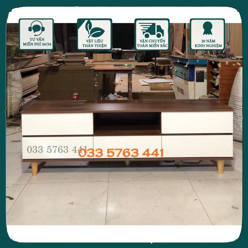 Kệ tivi chân gỗ lắp ráp hoàn thiện chắc chắn kích thước từ 1,2 mét đến 2 mét vô cùng chắc chắn