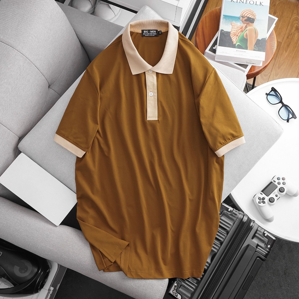 [bigsize] Áo thun polo cotton 100% PHỐI CỔ đẹp đơn giản, thời trang 80-140kg