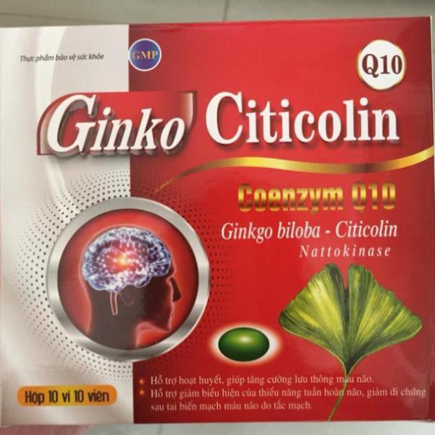 Ginko citicolin hỗ Cải thiện trí nhớ ginkgo và chứng mất ngủ hoạt huyết dưỡng não, đau đầu chóng mặt