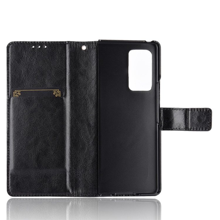 Bao da nắp lật da ngựa cổ điển có ngăn đựng thẻ và chức năng giá đỡ thích hợp cho Samsung Galaxy Z Fold 2 5G