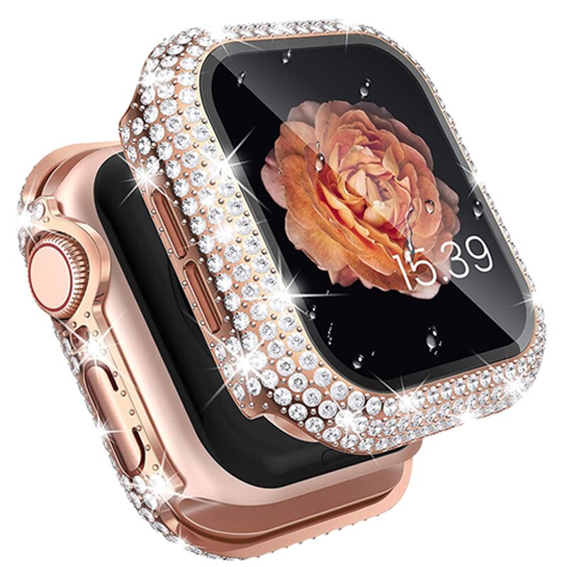 Ốp mặt đồng hồ + miếng bảo vệ màn hình cho Apple Watch Iwatch dòng 6 5 4 3 2 1 38mm 40mm 42mm 44mm