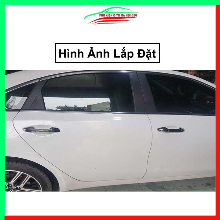 Bộ nẹp viền chân kính cong kính Cerato 2019-2023 Inox sáng bóng chuẩn form xe