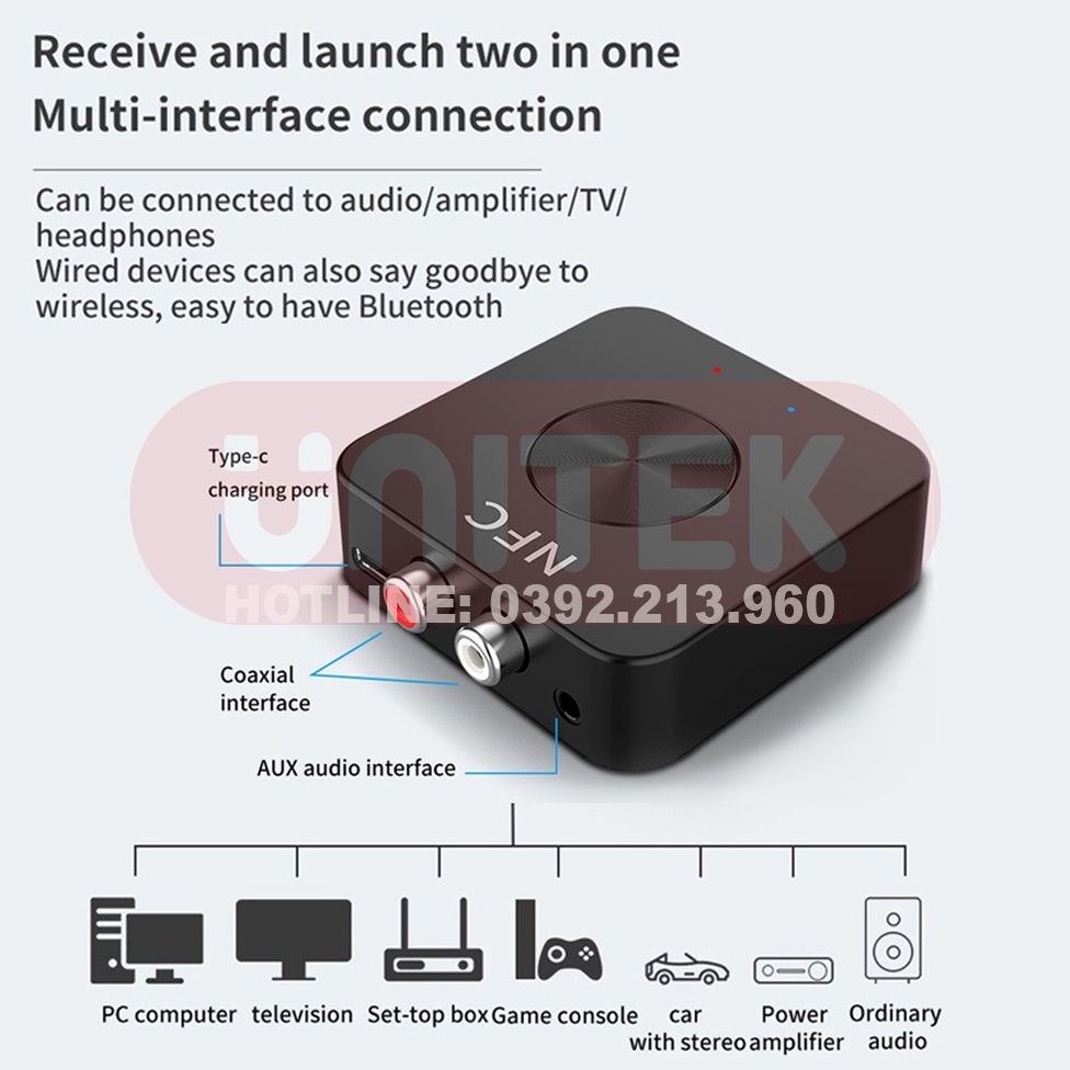 Bộ Thu Tín Hiệu Âm Thanh AUX RCA Bluetooth BT-21