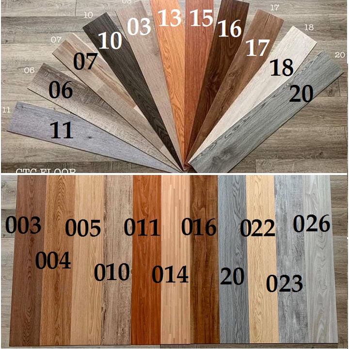 Combo 1m2 Sàn nhựa vân gỗ bóc dán - SET 7 TẤM