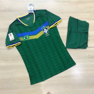 [ Thun thái ] Bộ quần áo bóng đá đội tuyển Brazin màu xanh lá cây
