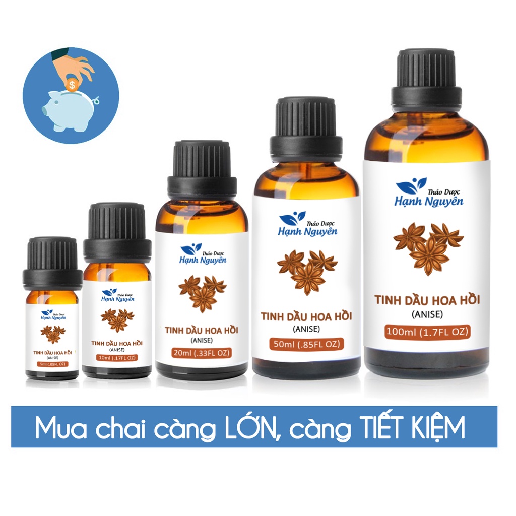 Tinh dầu Hoa Hồi 100ml, giữ ấm, chống cảm lạnh, thơm phòng, khử mùi hôi - Thảo dược Hạnh Nguyên