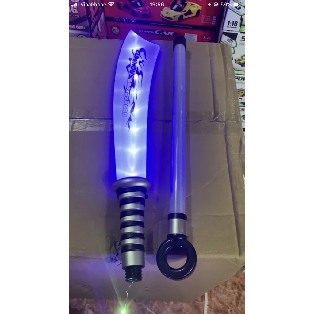 Đao nhựa đồ chơi phát sáng Quan Vũ  có đèn và âm thanh, tặng kèm pin dài 1m1 hottrend 2022