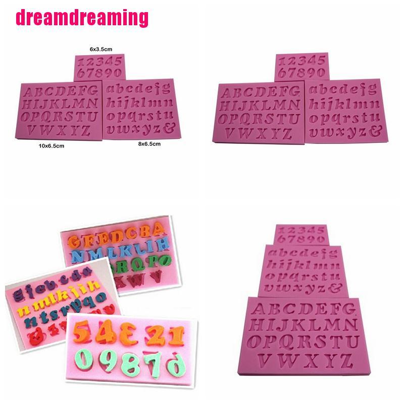 Bộ 3 Khuôn Silicone Làm Bánh Hình Chữ Cái Và Số