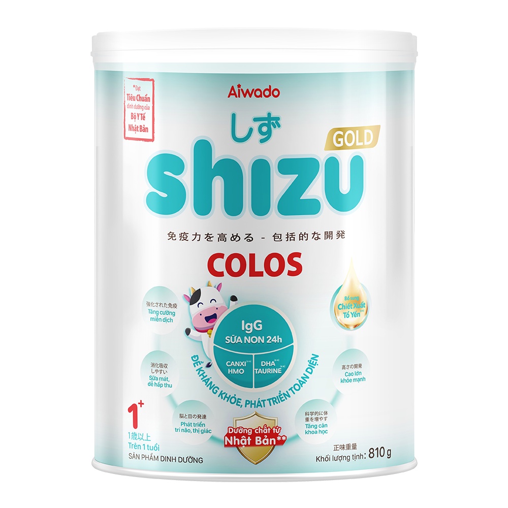 Sữa bột Aiwado SHIZU COLOS GOLD 810g 1+ - ĐỀ KHÁNG KHOẺ, PHÁT TRIỂN TOÀN DIỆN