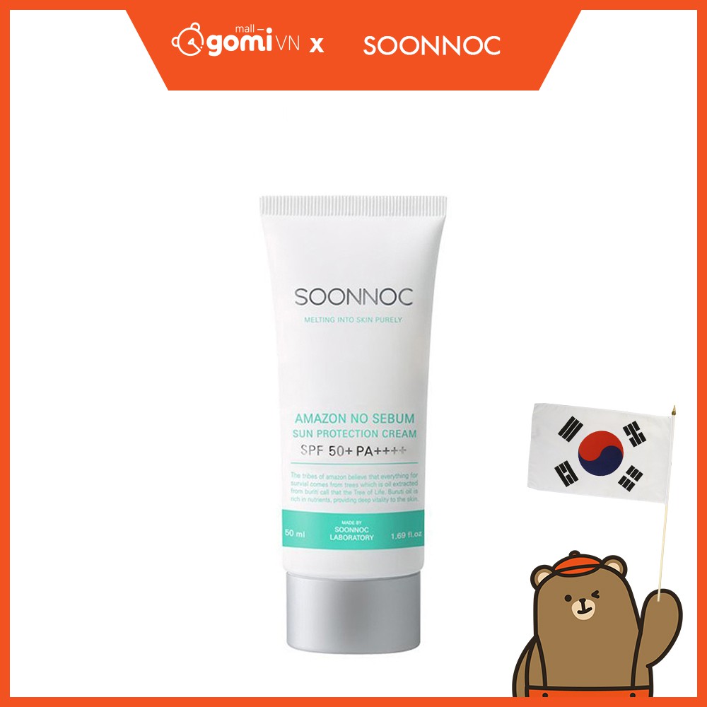 Kem Chống Nắng Không Gây Kích Ứng Soonnoc Amazon No Sebum Sun Protection Cream GomiMall