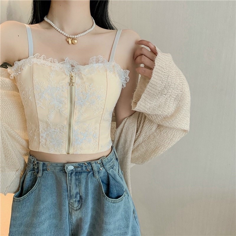 Áo bra ren khoá kéo hàng cao cấp