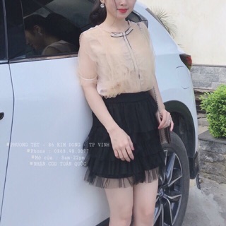 Chân váy ren xoè tầng