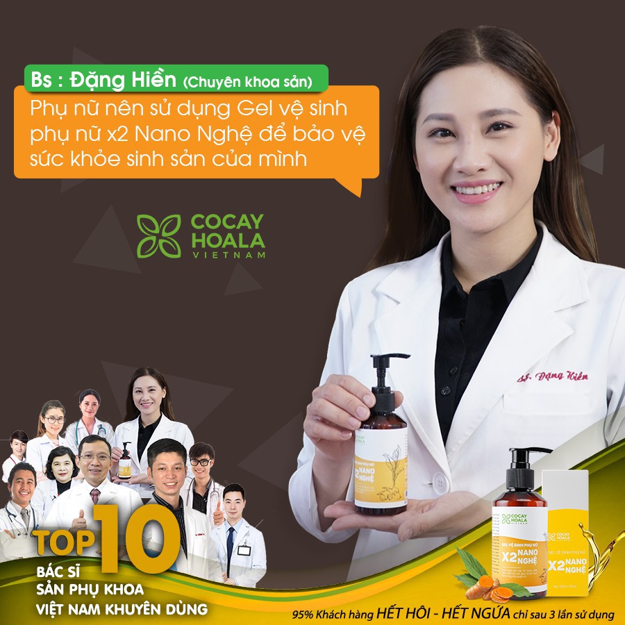 Dung Dịch Vệ Sinh Phụ Nữ Trị Viêm Ngứa X2 Nano Nghệ Cocayhoala 150ml