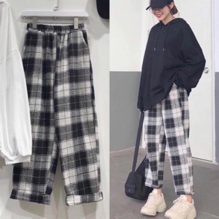 Quần kaki thô kẻ sọc (sọc đen/sọc nâu)