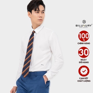 Áo sơ mi nam trắng dài tay Biluxury basic cổ bẻ thanh lịch chuẩn form SMDT019TRK