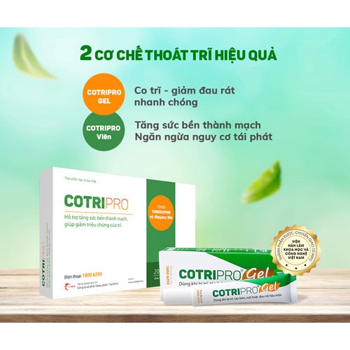 ✅[ CHÍNH HÃNG ] Gel bôi trĩ cực kỳ hiệu quả Cotripro Gel 25g