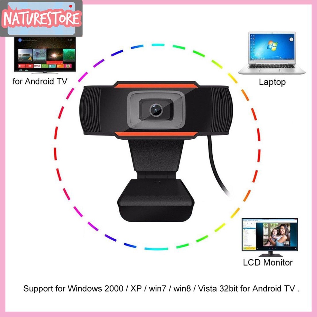 Webcam A870 HD USB xoay được tích hợp micro tiện lợi cho máy tính để bàn | BigBuy360 - bigbuy360.vn