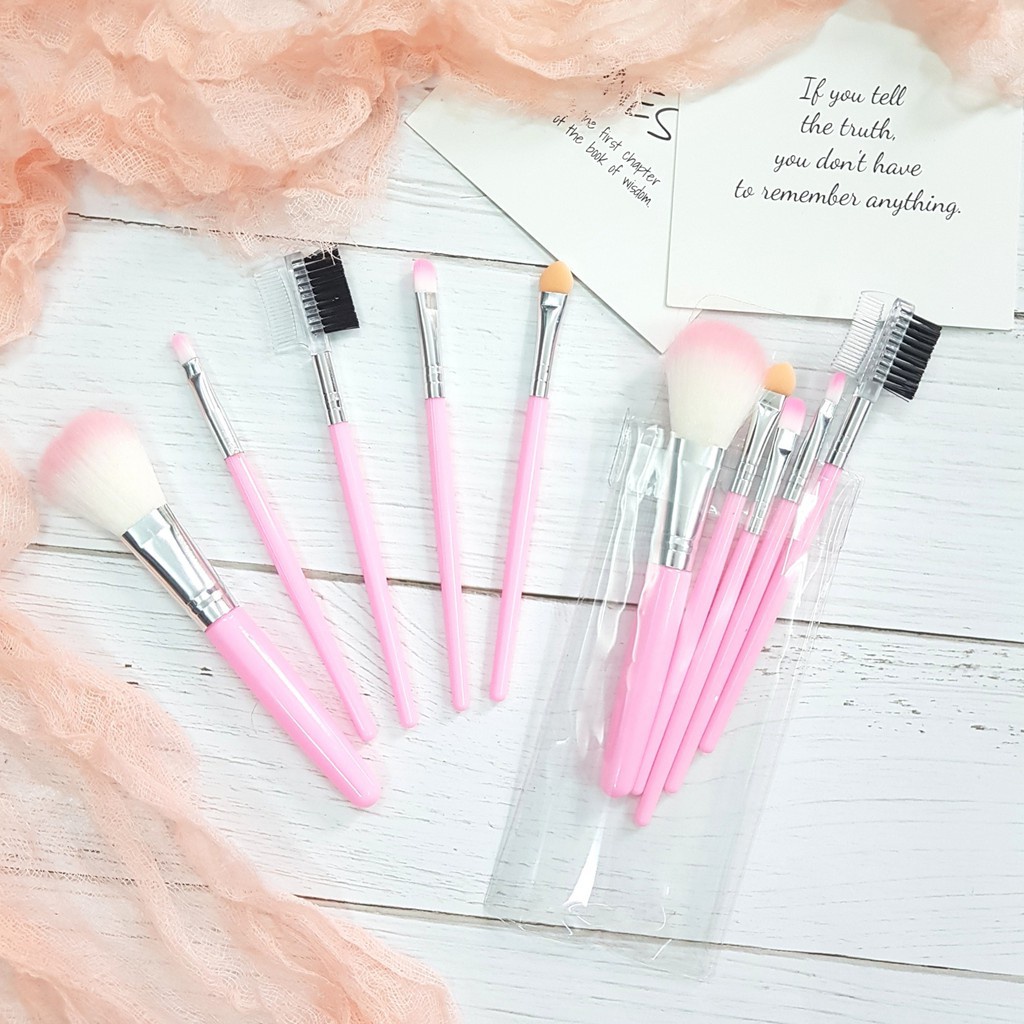 Bộ Cọ Trang Điểm 5 Món Tiện Lợi Màu Hồng 🍑 Peach.Beauty 🍑 | BigBuy360 - bigbuy360.vn