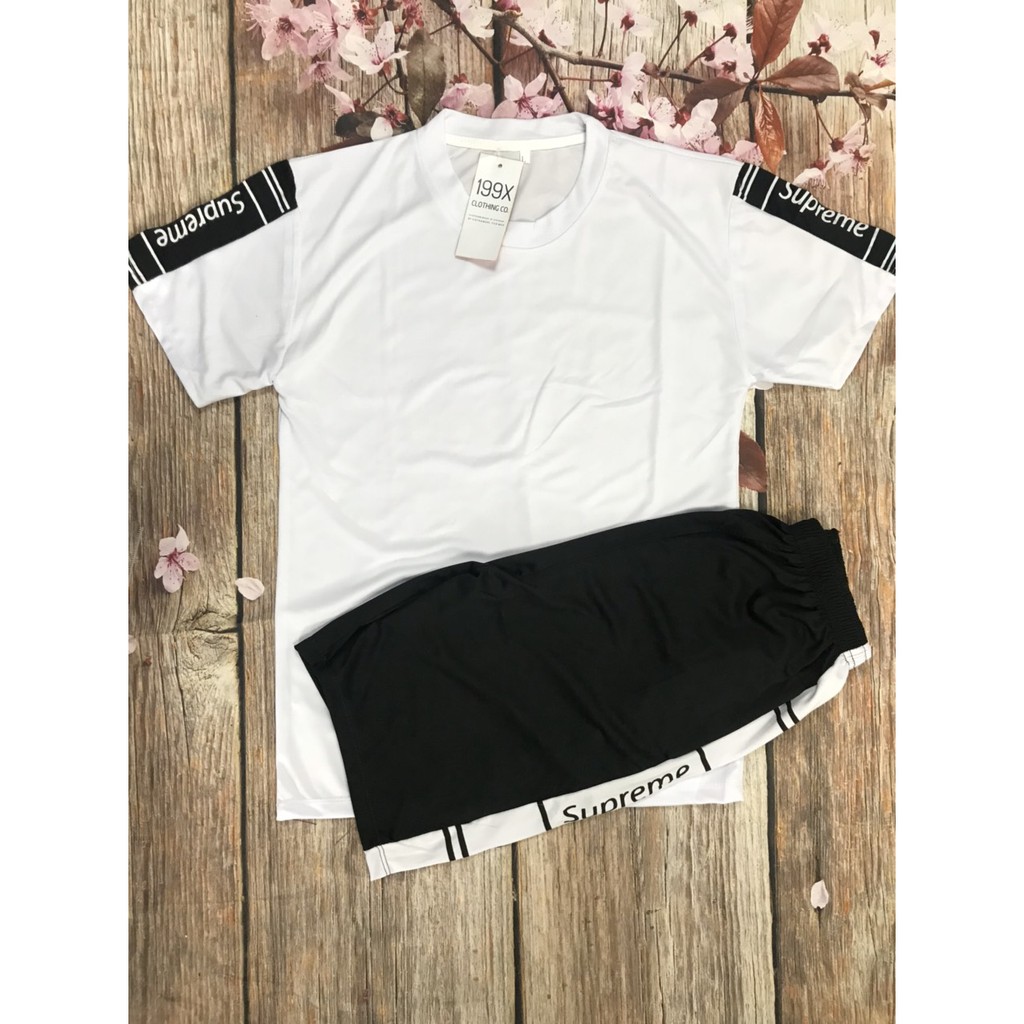 XẢ HÀNG Bộ Quần Áo Thun Nam Ngắn Tay In Chữ Viền Bên Tay - Thời Trang Hè - BN07 | BigBuy360 - bigbuy360.vn