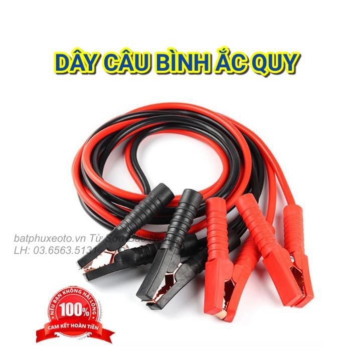 Dây câu sạc bình ắc quy dài 4 mét, lõi đồng to 10mm (1500AMP) dành cho xe hơi, ôtô 3.0 tiện lợi khi hết bình dọc đường