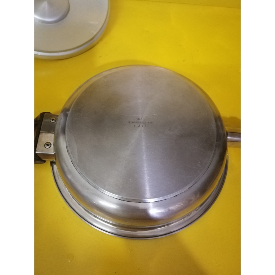 Chảo inox nội địa Nhật dày nặng, size 27cm, cao 6.5cm (233), dùng được bếp từ