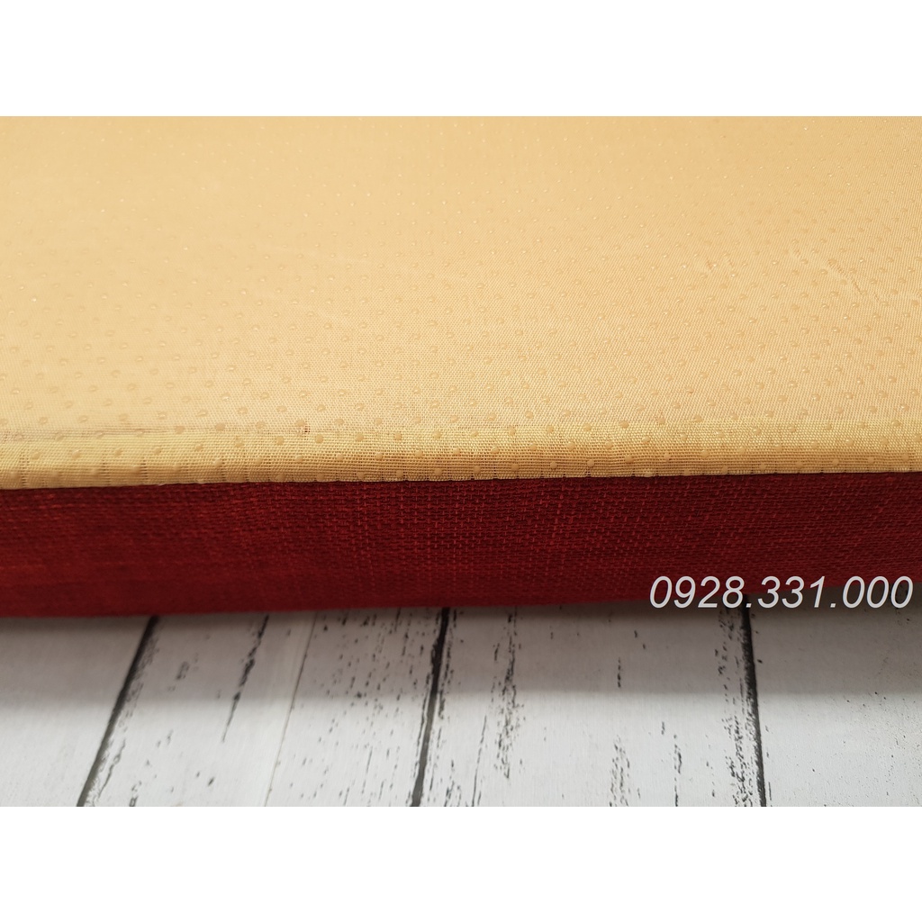 Đệm ngồi, nệm lót ghế, đệm ghế gấm lụa đỏ đô 50x50x5 cm