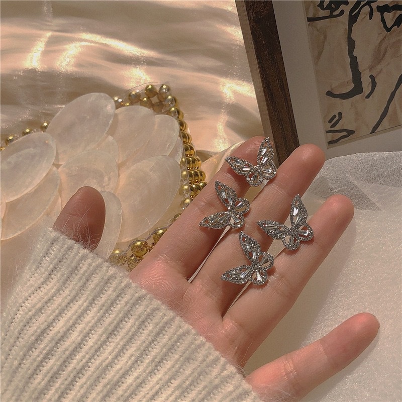 Khuyên tai bướm đá sáng party siêu đẹp BĐ130