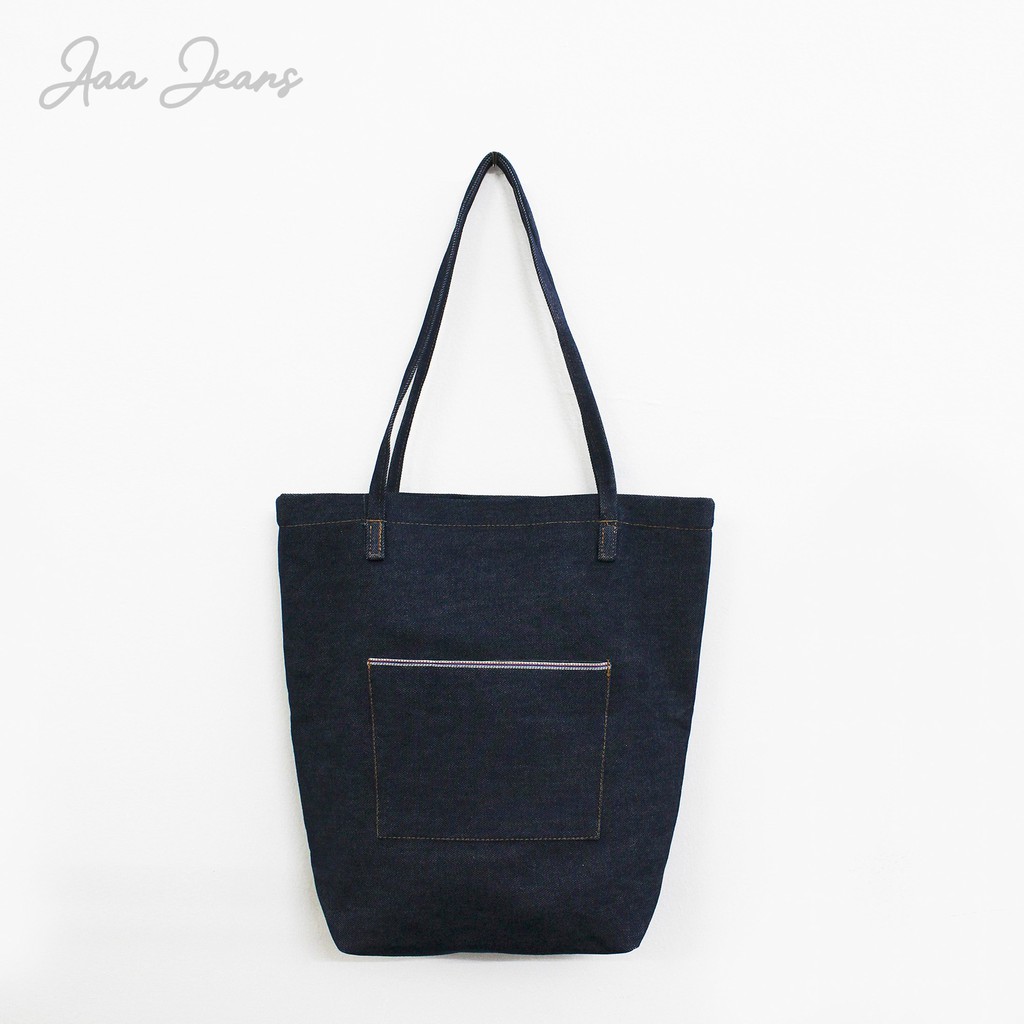 Túi Tote Jean 2 quai Selvedge Denim Aaa Jeans