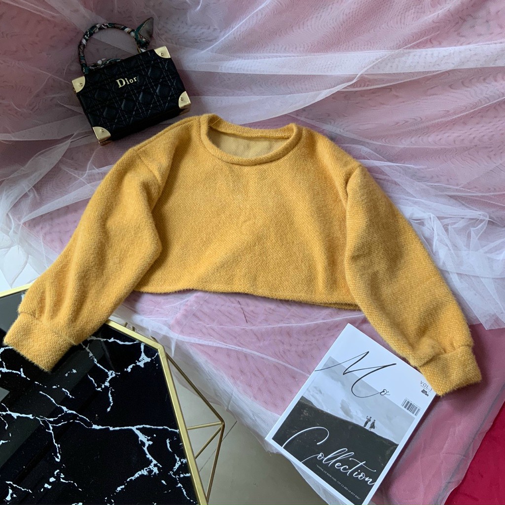 Áo Lông Cổ Tròn Tay Dài💥𝑭𝑹𝑬𝑬𝑺𝑯𝑰𝑷💥Áo Kiểu Nữ,LY STORE