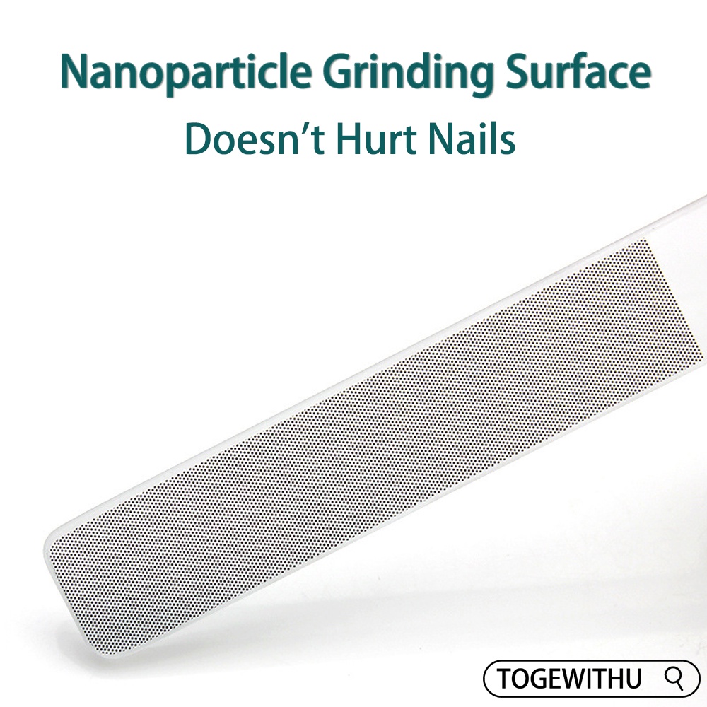 TOGEWITHU Cây Giũa Móng Tay Chuyên Nghiệp Bằng Kính Nano Chất Lượng Cao