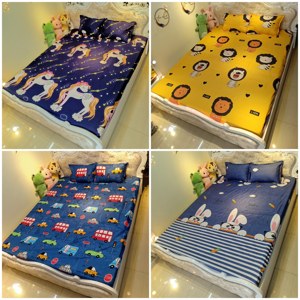Bộ ga gối 💖m6/m8💖 ga trải giường cute + 2 vỏ gối nằm cute An Như Bedding | BigBuy360 - bigbuy360.vn