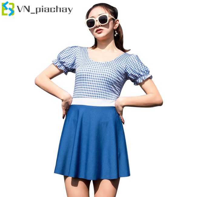 Bộ Đồ Bơi Một Mảnh Họa Tiết Ca Rô Xinh Xắn Dành Cho Nữ | BigBuy360 - bigbuy360.vn