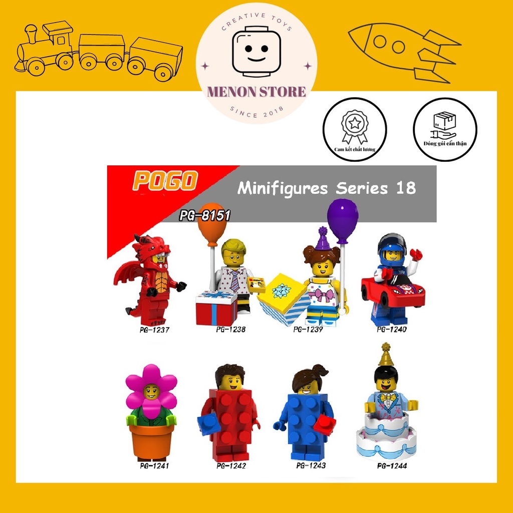 Pogo Minifigures Pg-8151 Các nhân vật seri 18 - Đồ chơi lắp ráp xếp hình thông minh
