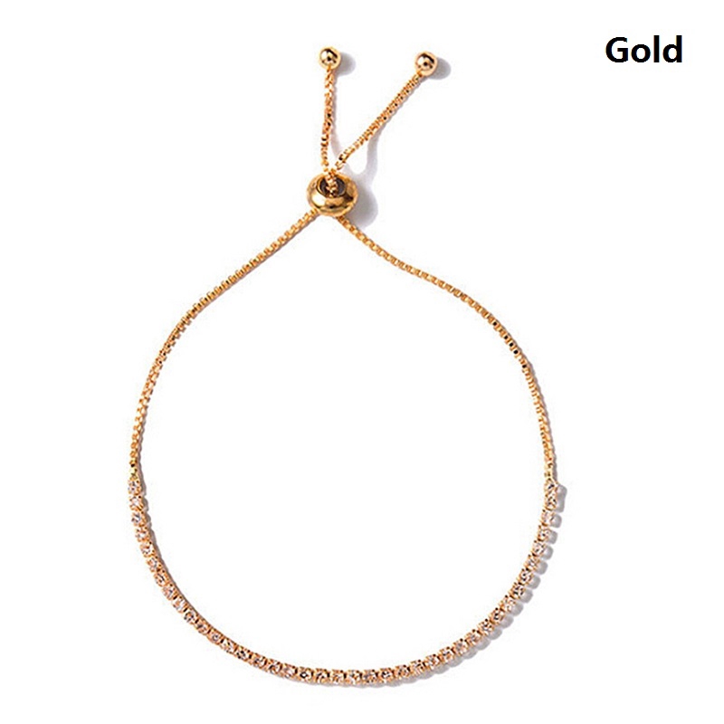 Adjustable bracelet with telescopic rhinestone chain Design sense bracelet ins cool style