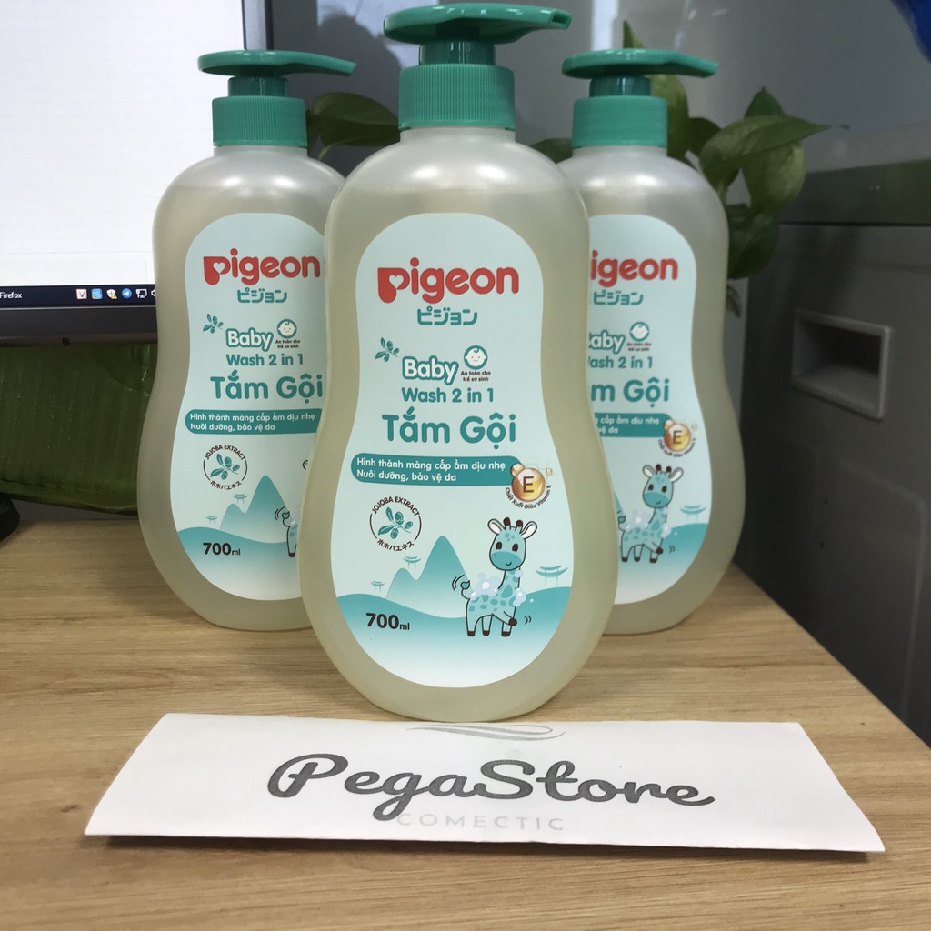 Sữa tắm em bé PIGEON Baby Wash 2in1 Jojoba 700ml 200ml