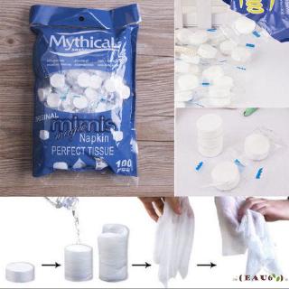 Bộ 100 khăn nén cotton di động cho dịp du lịch dã ngoại