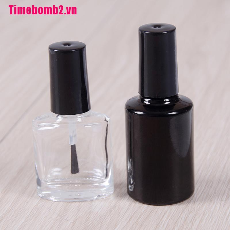 Chai Thủy Tinh Rỗng Trong Suốt Kèm Cọ Vẽ Móng 10 / 15ml
