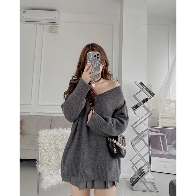 Áo len tiêu cổ tim