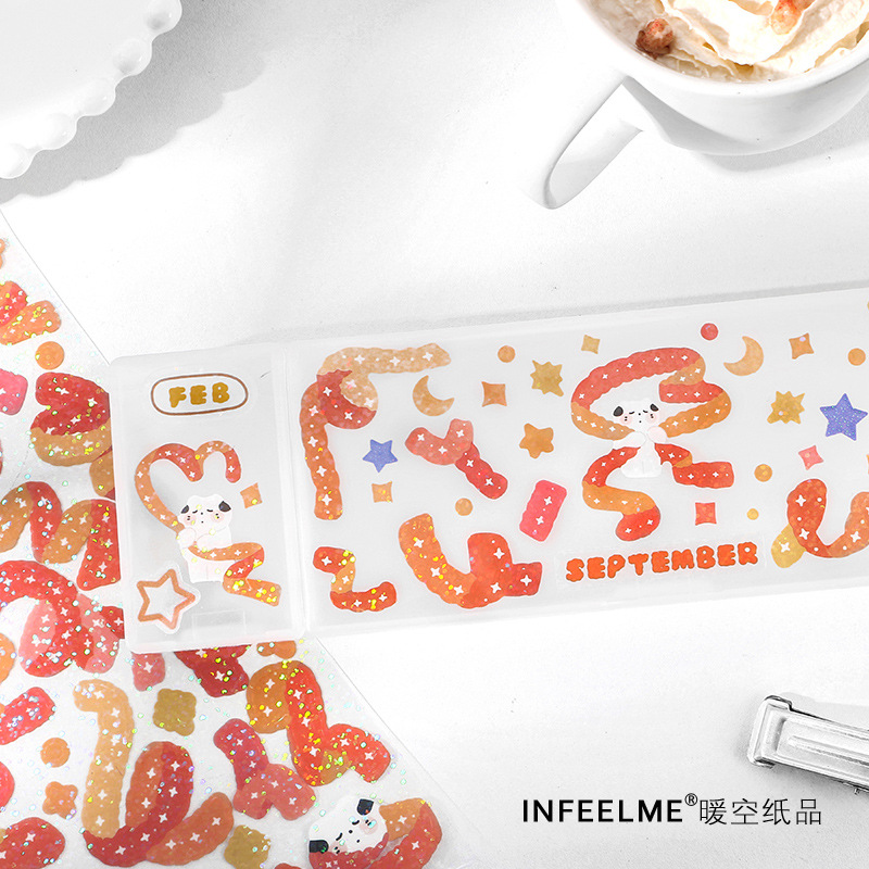 Nhãn Dán Infeel.Me Trang Trí Sổ Lưu Niệm Hình Mèo Dễ Thương