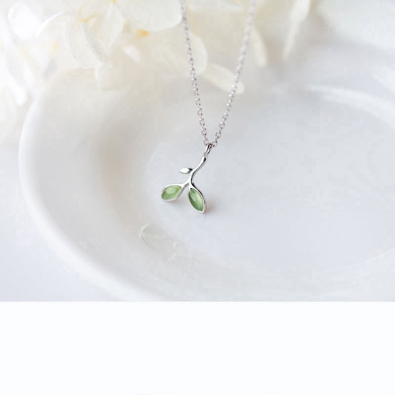 Vòng cổ choker MANYUE bạc kiểu chiếc lá đính pha lê thời trang dành cho nữ