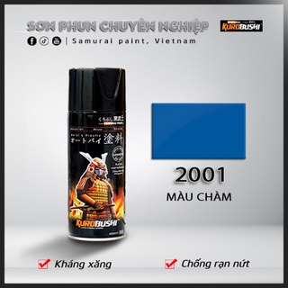 COMBO Sơn Samurai màu chàm 2001 gồm 4 chai đủ quy trình độ bền cao (Lót 2K04 – Nền 102 - Màu 2001 - Bóng 2K01)