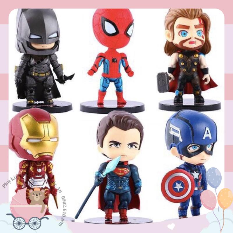 Set 6 siêu anh hùng MARVEL trang trí bánh kem nhựa nhẹ