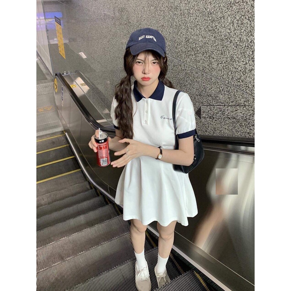 Váy Polo Thun Cosmos Thể Thao PEONYB Nữ [FREESHIP] Đầm mini đuôi cá dáng ngắn body eo tenis năng động cá tính Ulzzang