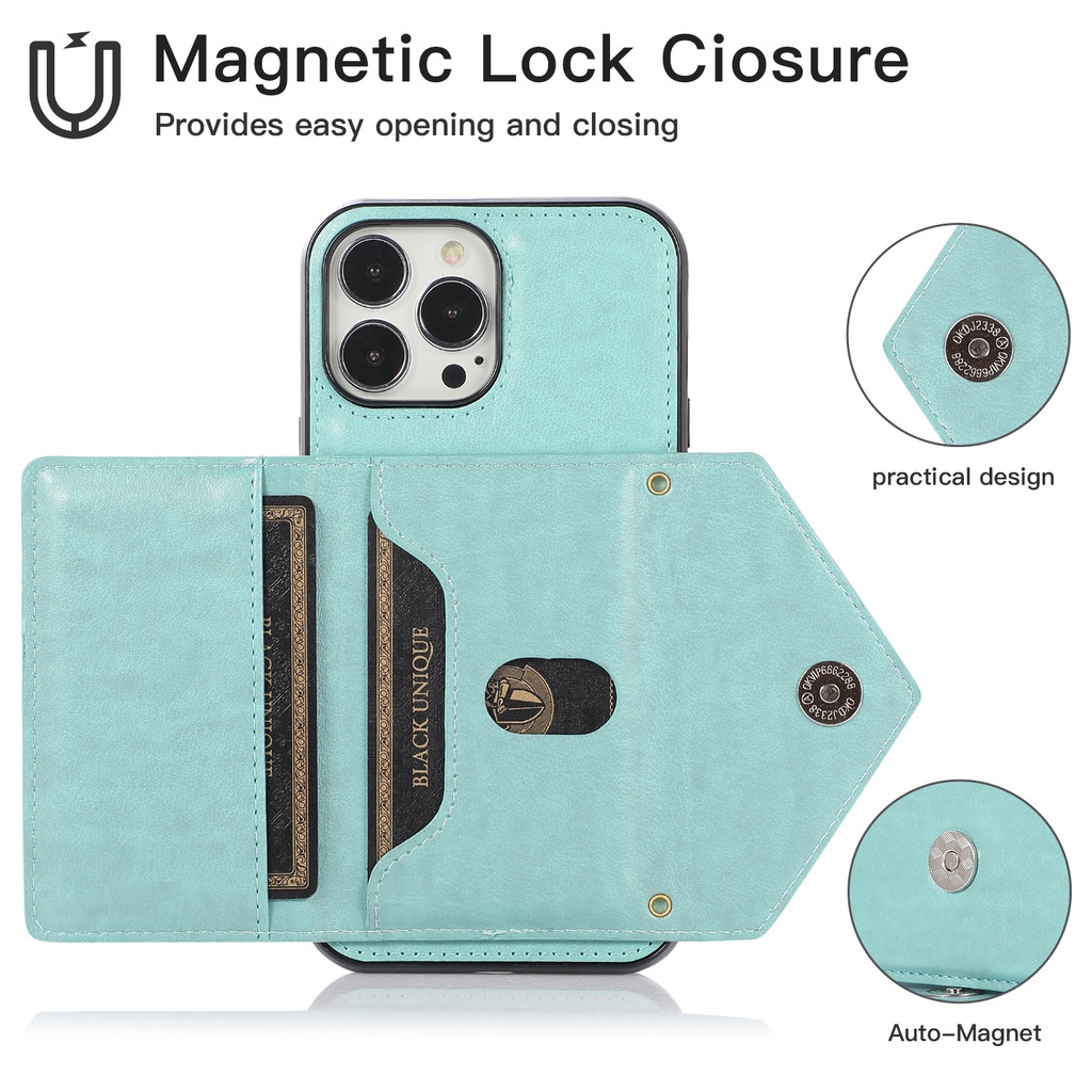 Apple Ốp Điện Thoại Dạng Ví Đeo Chéo Có Ngăn Đựng Thẻ Cho iphone 14 pro max 12 pro max 13 pro max 15 pro max 11 14 15 plus 14 pro max