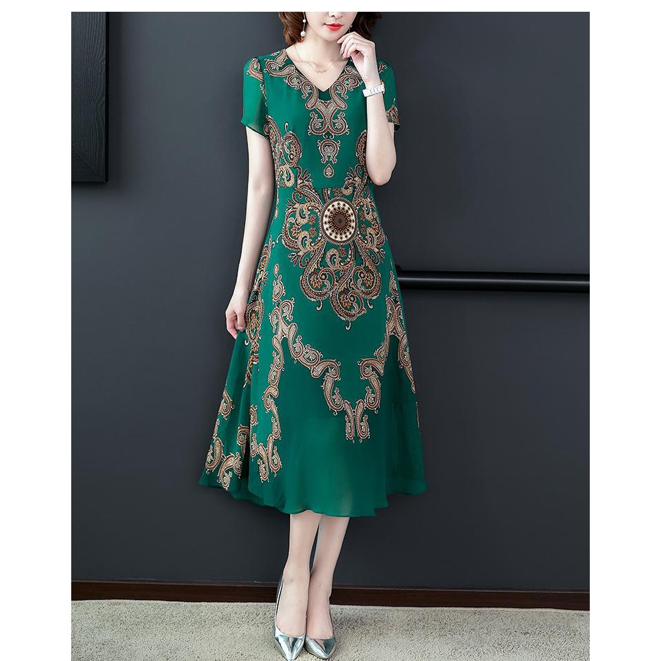 VÁY ĐẦM TRUNG NIÊN CAO CẤP - KIỂU ĐẦM TRUNG NIÊN ĐẸP DÁNG XÒE VOAN 2 LỚP,  - ĐẦM TRUNG NIÊN ĐẸP 3189 3254 3323