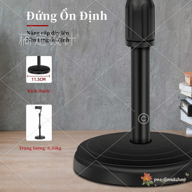 Giá Đỡ Điện Thoại livestream xem video Ổn Định Xoay 360 Độ Chân kẹp điện thoại để bàn livestream, để học, xem videos