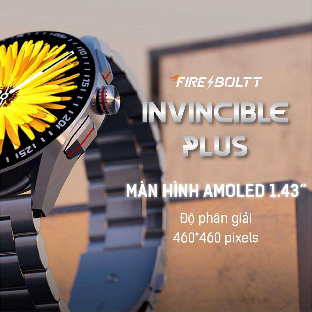 Đồng hồ thông minh FireBoltt Invincible Plus - Hãng phân phối chính thức | Màn AMOLED | Nghe gọi | TWS